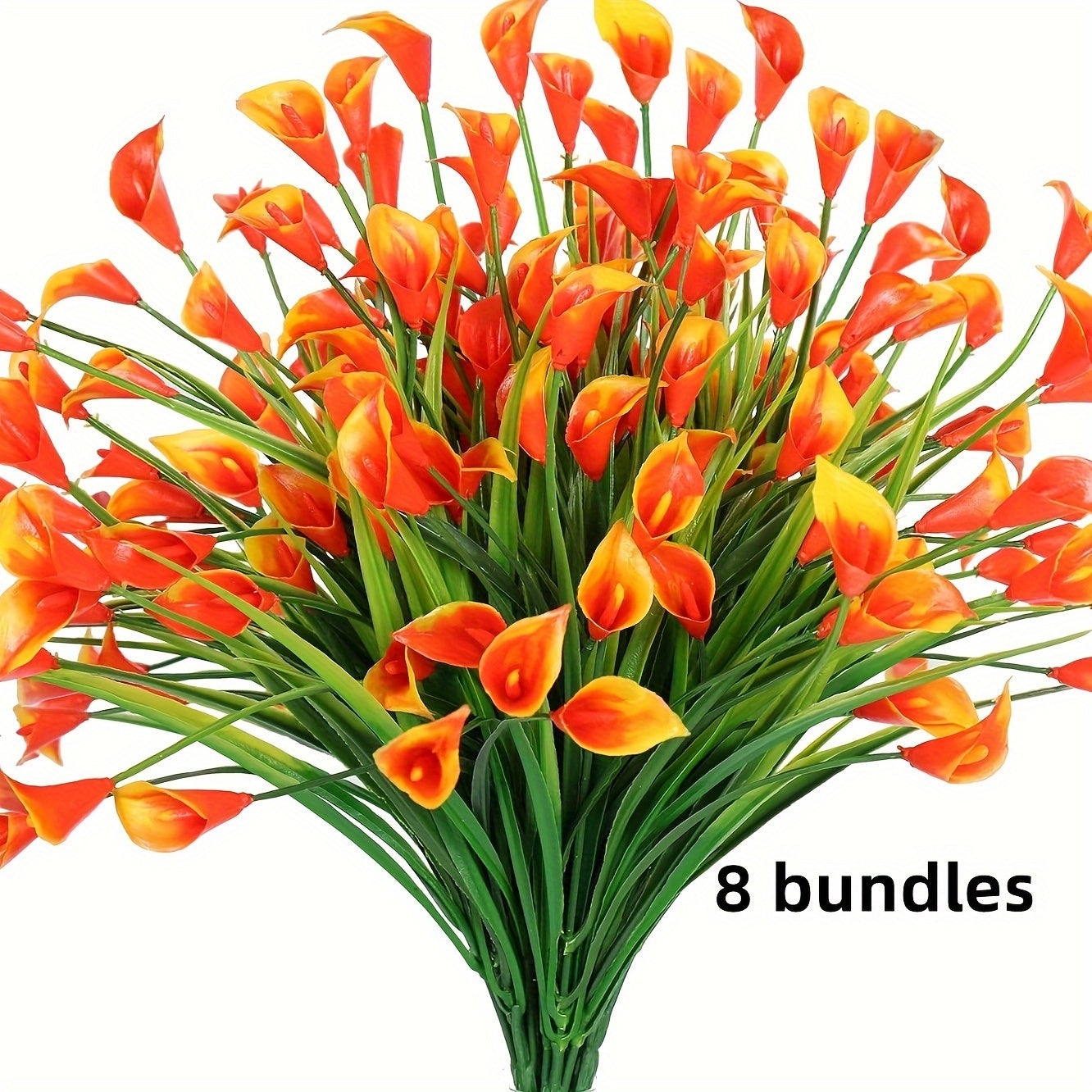 8 Bundles Artificial Water Lily Flowers UV Resistant Non-Fading for Indoor Outdoor Decor