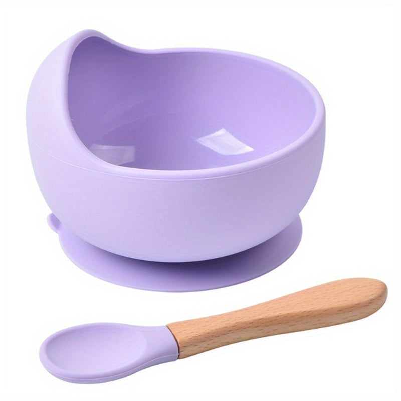Baby Feeding Set with Silicone Bowl and Spoon for Toddlers Non-Slip Suction Cup Gift