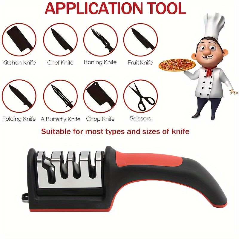 4-ступенчатый точильный камень с алмазными керамическими стержнями, быстрое восстановление, безопасный кухонный инструмент