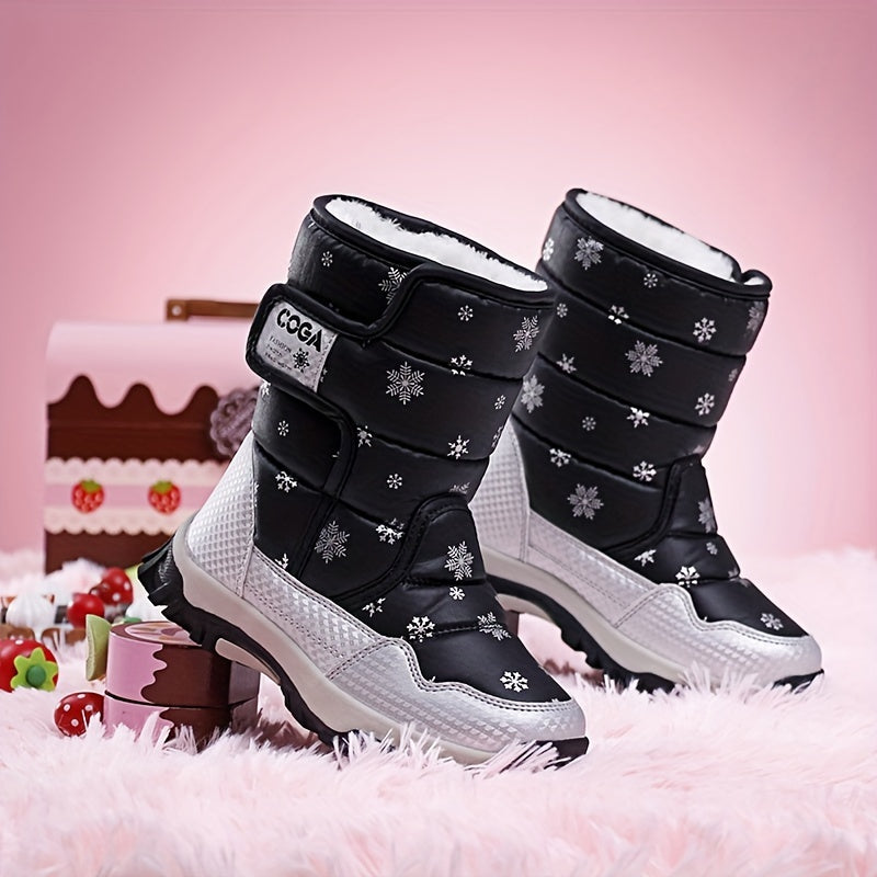 Kids' Snow Boots High-Top Casual Winter Hiking Waterproof PU Nylon TPR Sole