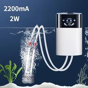 Rechargeable Fish Tank Air Pump with USB and Battery Power Semi-Automatic Aquarium Aerator