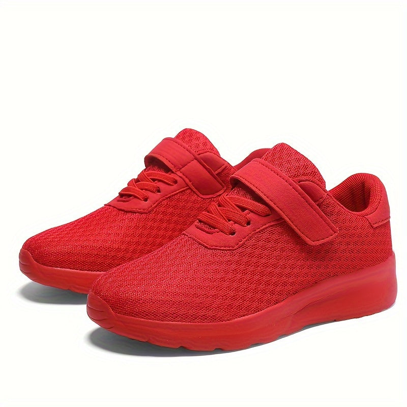 Girls Red Mesh Sneakers Sizes 10.5-4 Casual Breathable Comfortable EVA Insole