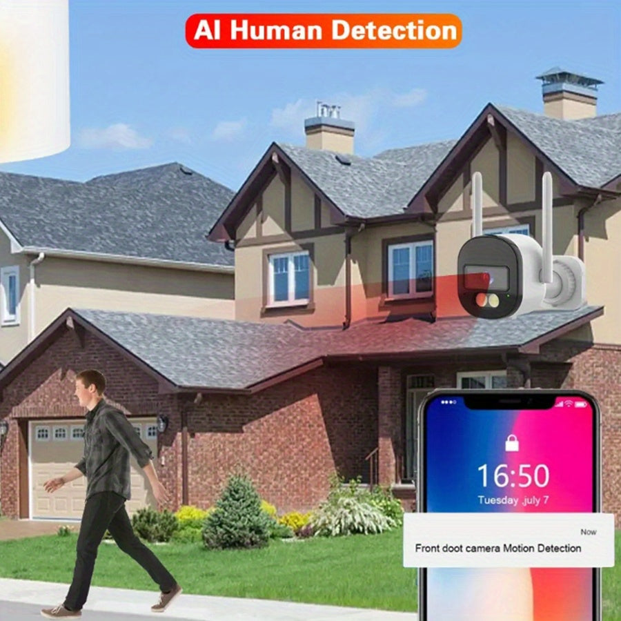 Wireless Outdoor Security Camera HD 1080p WiFi Night Vision Motion Detection