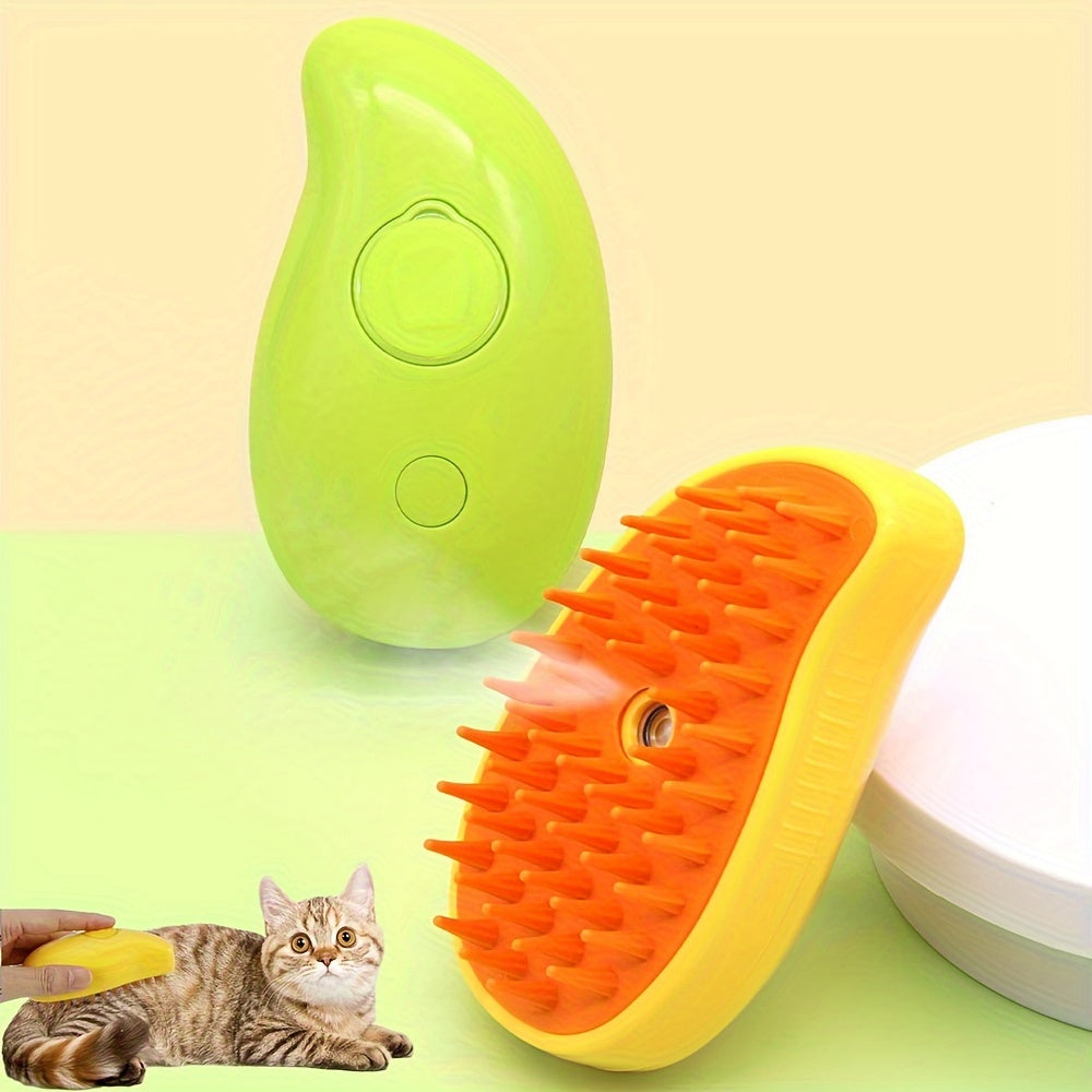 Self-Cleaning Cat and Dog Steam Grooming Brush Silicone Pet Hair Remover Massager