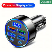 Car Phone Charger Fast Charging Multi-Function Adapter With Display