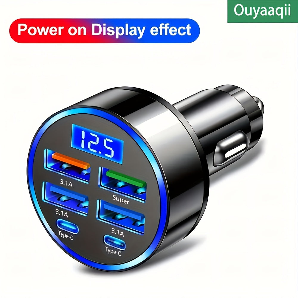 Car Phone Charger Fast Charging Multi-Function Adapter With Display