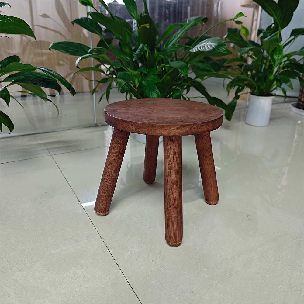 1 dona Zamonaviy Qattiq Yog'ochli Dumaloq Qadam O'tirgi - Mustahkam kattalar uchun oyoq qo'yish va o'simliklar uchun turar joy, ko'p maqsadli, tabiiy qoplama; uy bezatish uchun ideal va silliq qoplamali ko'p funksiyali oyoq qo'yish.