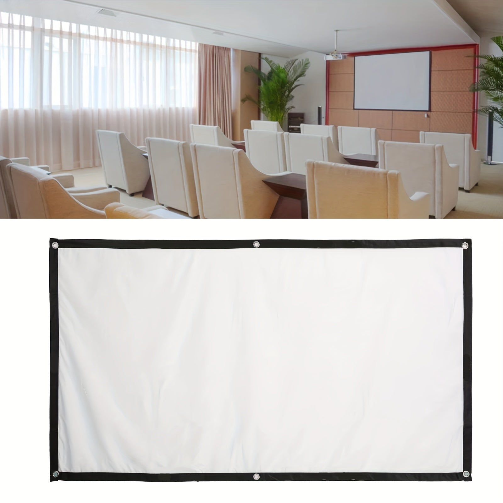 72-Inch Portable Dual-Sided Projection Screen 4K Ultra HD 3D Foldable for Home Theater Office