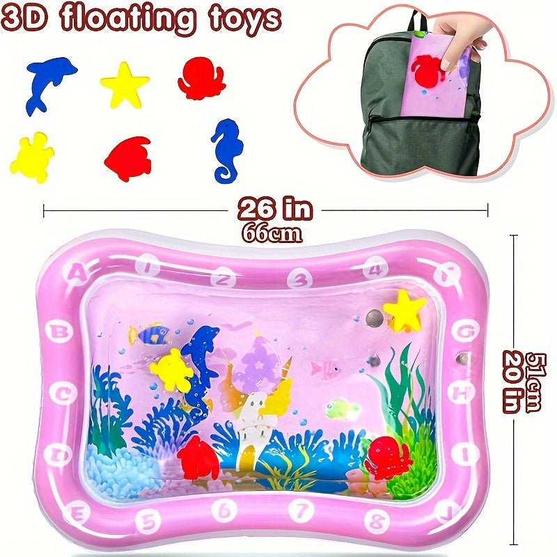 Pink Inflatable Crawling Play Mat with PE Surface for Babies