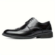 Zapatos de cuero tipo wingtip brogue para hombre con cordones y suela de goma para uso formal y casual