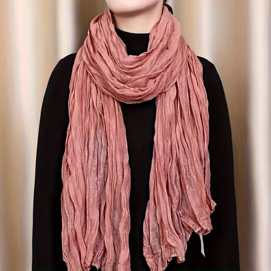 Solid Color Wool Shawl for Women Cozy Chunky Knit Scarf Fall Winter Stylish