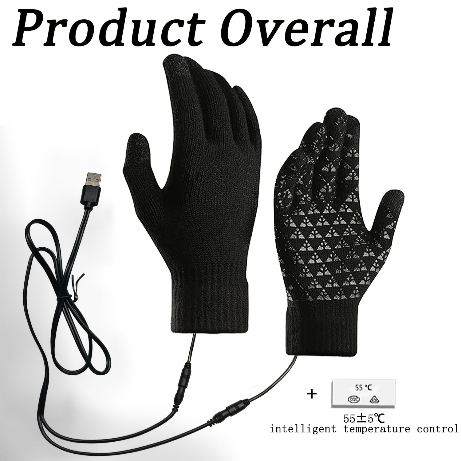 Electric Gloves with Intelligent Temperature Control Three-Speed Adjustment USB Powered Winter Warm Gloves