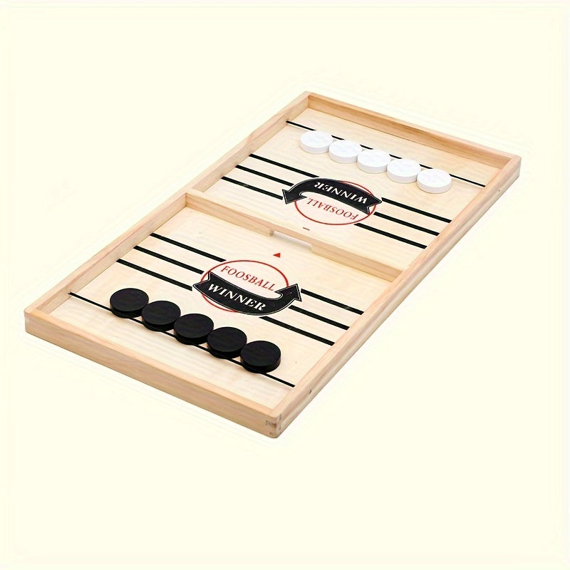 Fast Sling Puck Game Interactive Board Game for Family and Office Black and White Chess Pieces Educational Toy for All Ages