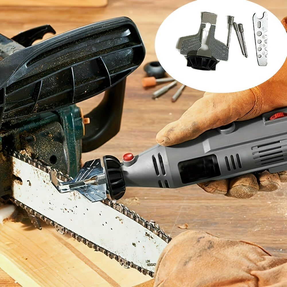 Chainsaw Sharpening Kit Electric Grinder with Polishing Attachments for Chainsaw Blades