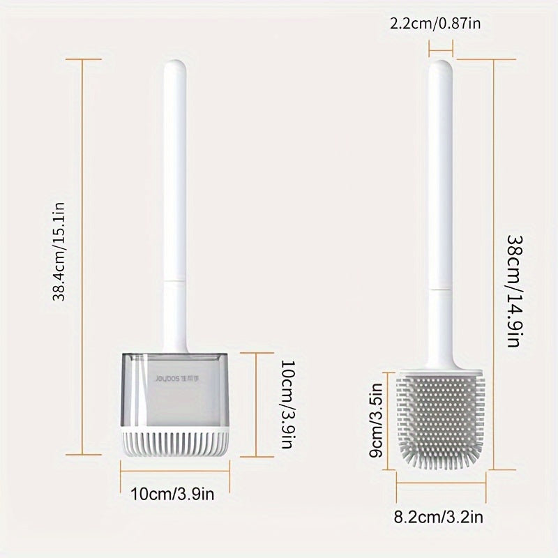 Набор щеток для унитаза с держателем, настенная щетка с длинной ручкой для чистки унитаза, гибкая щетка для глубокой очистки, устраняет мертвые углы, идеальна для уборки в ванной, необходимый инструмент и принадлежности для уборки