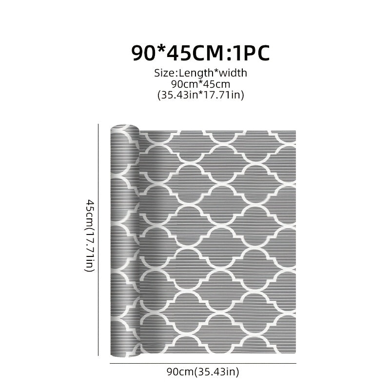 PEVA Shelf Liner Roll Non-Slip Stain-Resistant Reusable Cuttable Washable Drawer Mat for Kitchen Refrigerator Protection