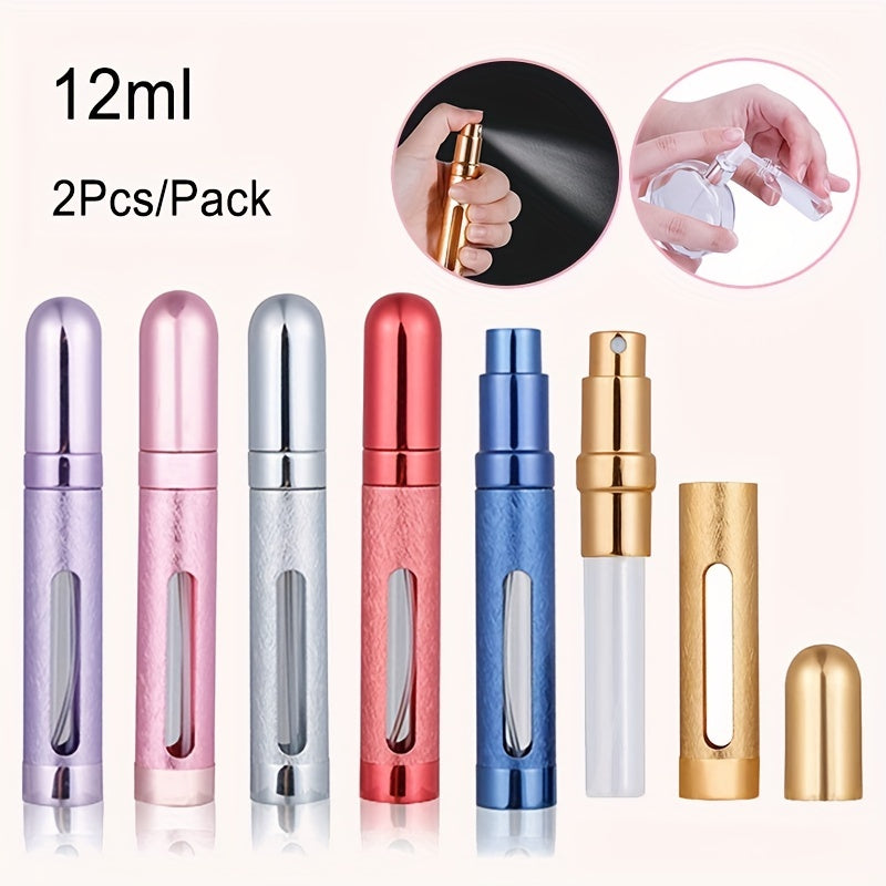 Set of Two 12ml Perfume Spray Bottles for Easy Application