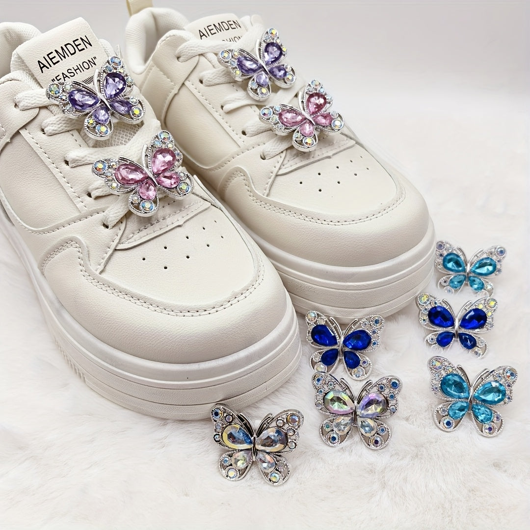 2PCS Kids Shoe Decorations Set | Detachable ABS Accessories for Casual and Board Shoes, Colorful Bow Knots