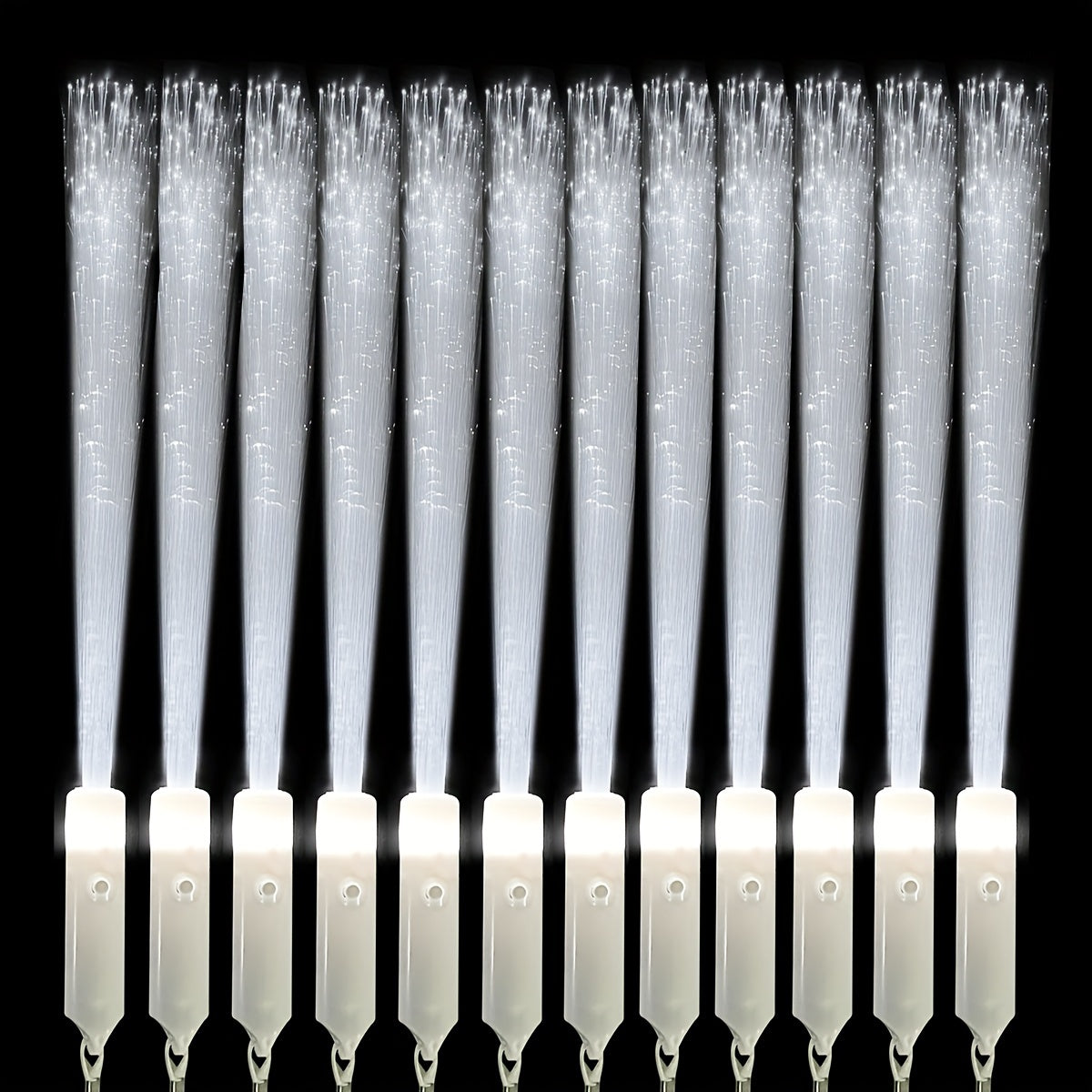 Konsert partiyalari uchun rangli tutqichli oq LED chaqnash tolasi. Yorug'lik rangi tasodifiy.