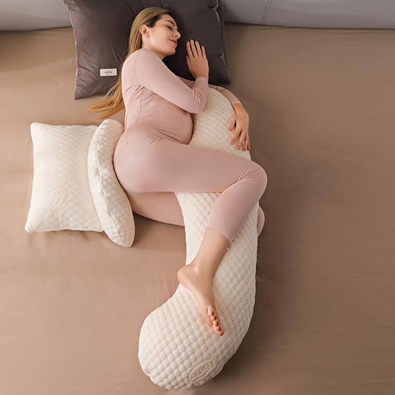 Bir dona qo'shimcha qattiq paxta U-shaklida homiladorlik yostiq, to'liq tanani qo'llab-quvvatlash uchun mo'ljallangan, yon yotishda mukammal, qorni va orqa stressini yengillashtiradi, va erta homiladorlik davrida qulay uyquga yordam beradi.