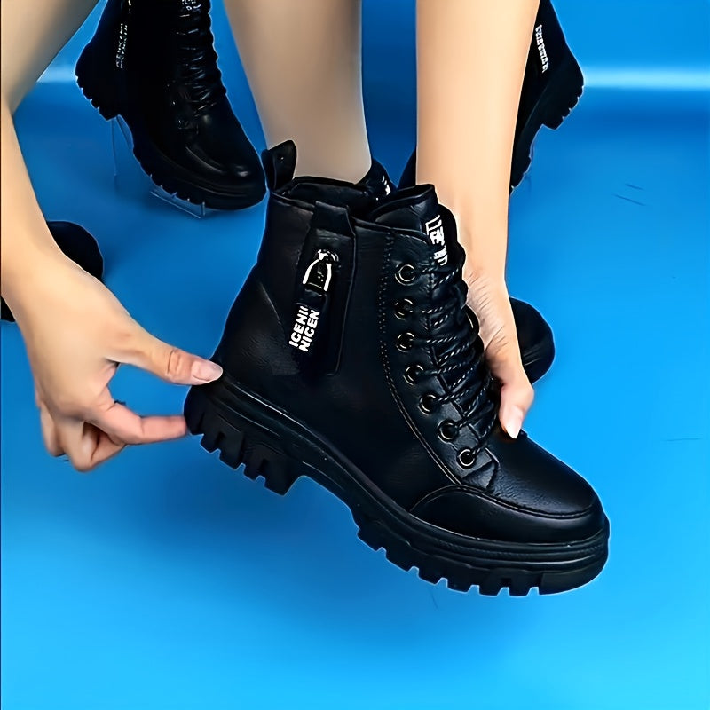 Women's Winter Boots Synthetic Leather Thick Platform Slip-Resistant Casual Formal