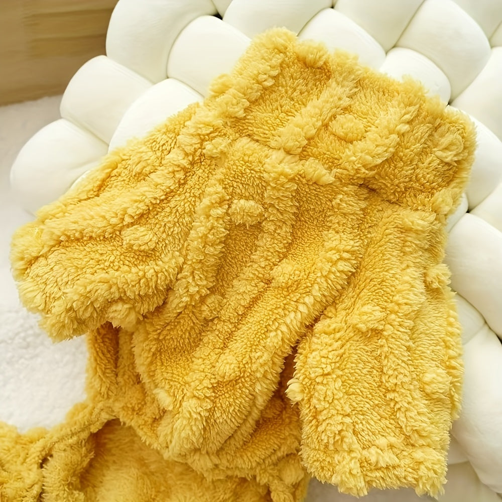 Костюм для собак из трикотажа на все сезоны для маленьких и средних питомцев, тёплый плюшевый полиэстер, пуловер