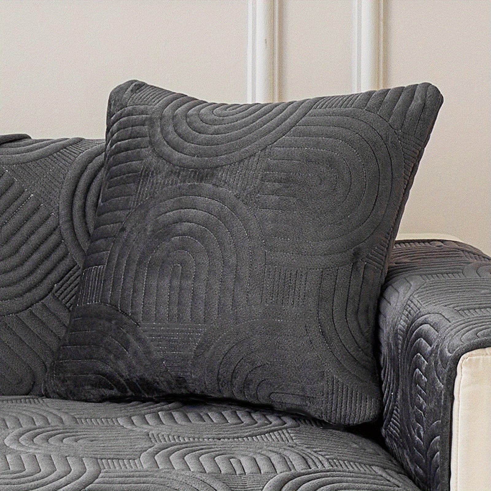 Чехол на мебель из молочного бархата с шерпой, противоскользящий, для защиты мебели, подходит для домашних животных