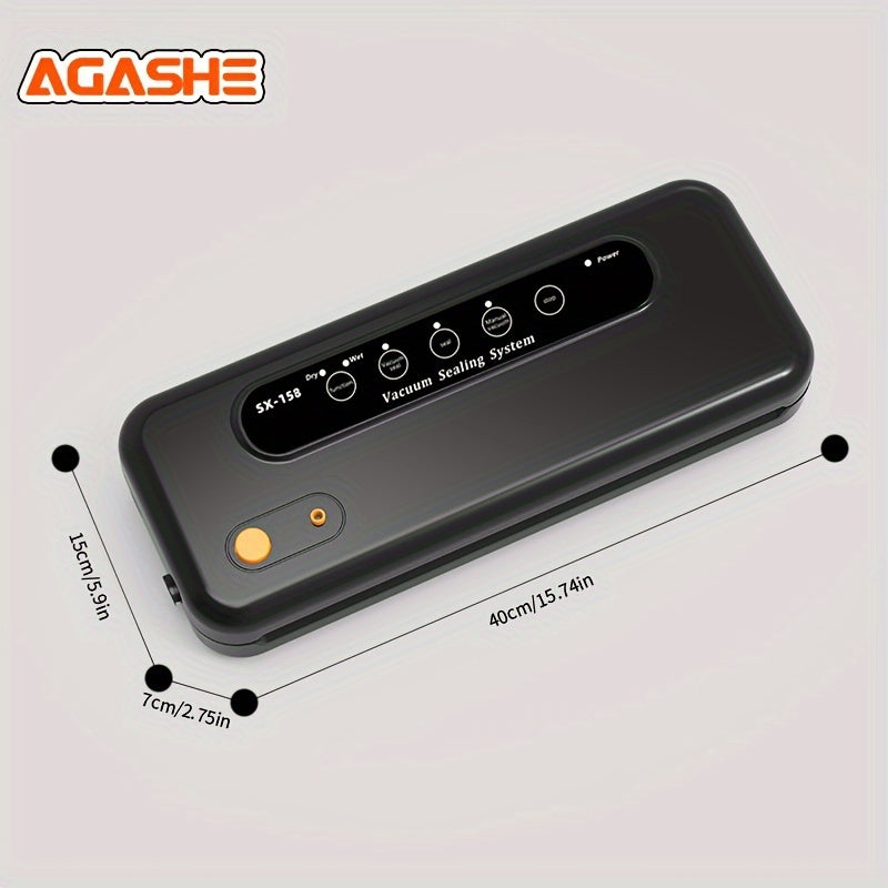 32cm yopish uzunligi, uzoq kesuvchi, tashqi chiqarish quvuri va 10 ta vakuum paket bilan Vacuum Sealer Machine. Go'sht, sabzavot va meva yangiligi saqlash uchun ideal. Oson bo'lishi bilan