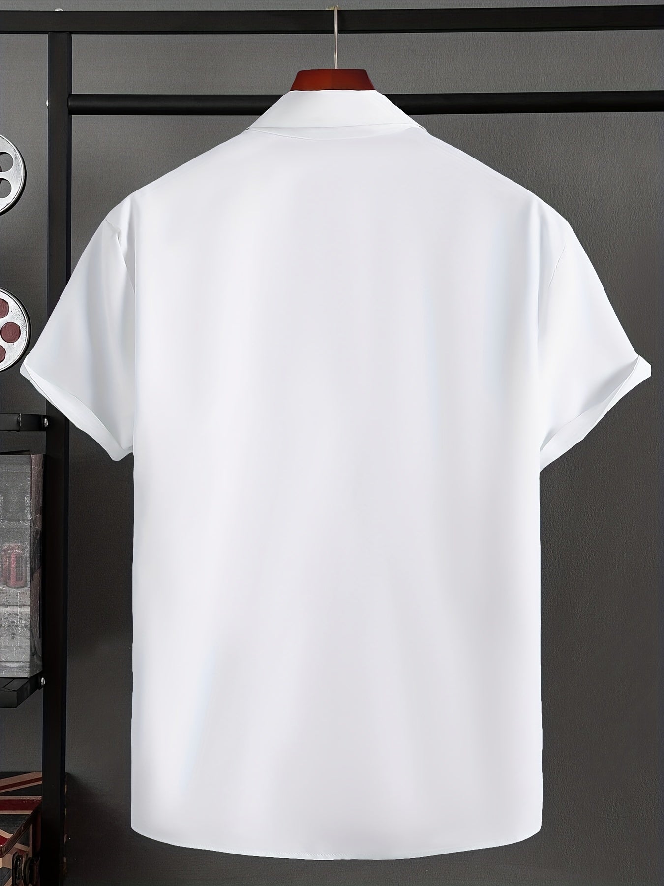 Plus Size Men's Casual Shirts Set 3 Polyester Solid Color Summer Woven Regular Fit