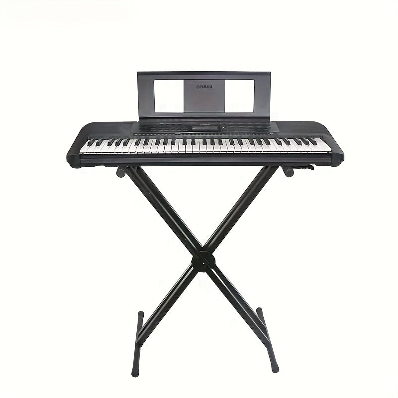 Soporte para teclado de aleación negra plegable, ajustable en altura, portátil, para piano y sintetizador