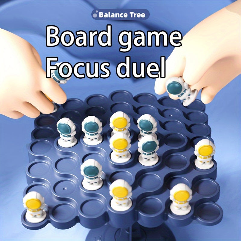 Astronaut Balance Tree Board Game for Kids Ages 3+ with 12 Colorful Spaceman Figures and Multi-Level Challenges
