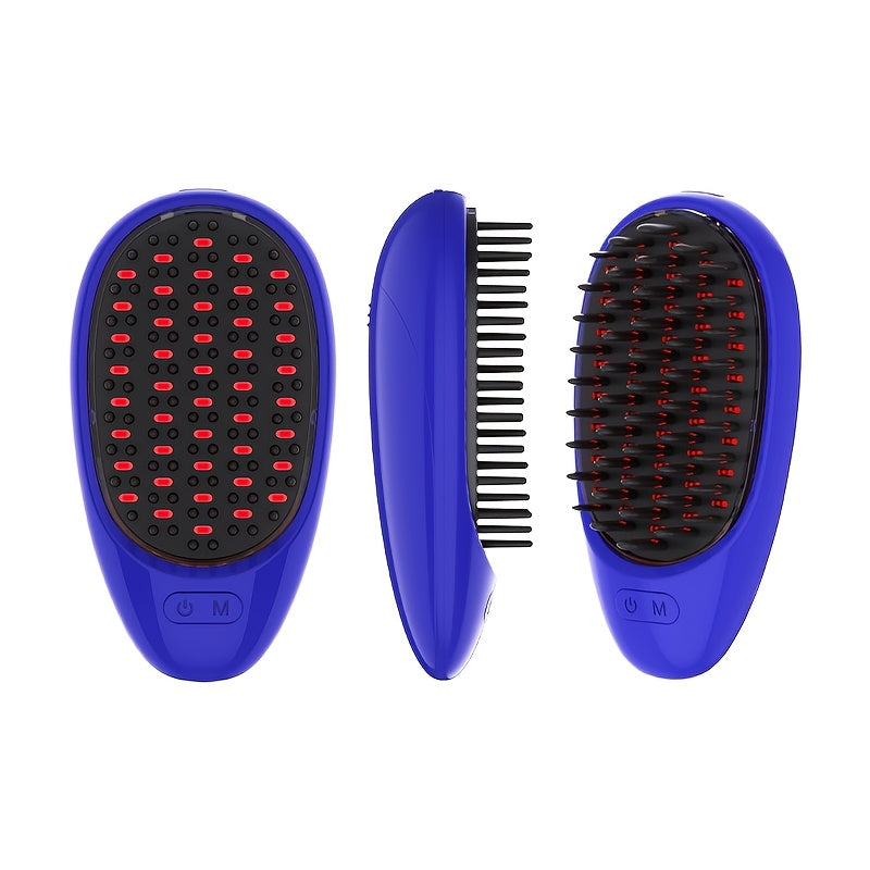 Peine de masaje eléctrico para mujeres con luz LED, vibración suave, ergonómico, alimentado por batería, para todo tipo de cabello
