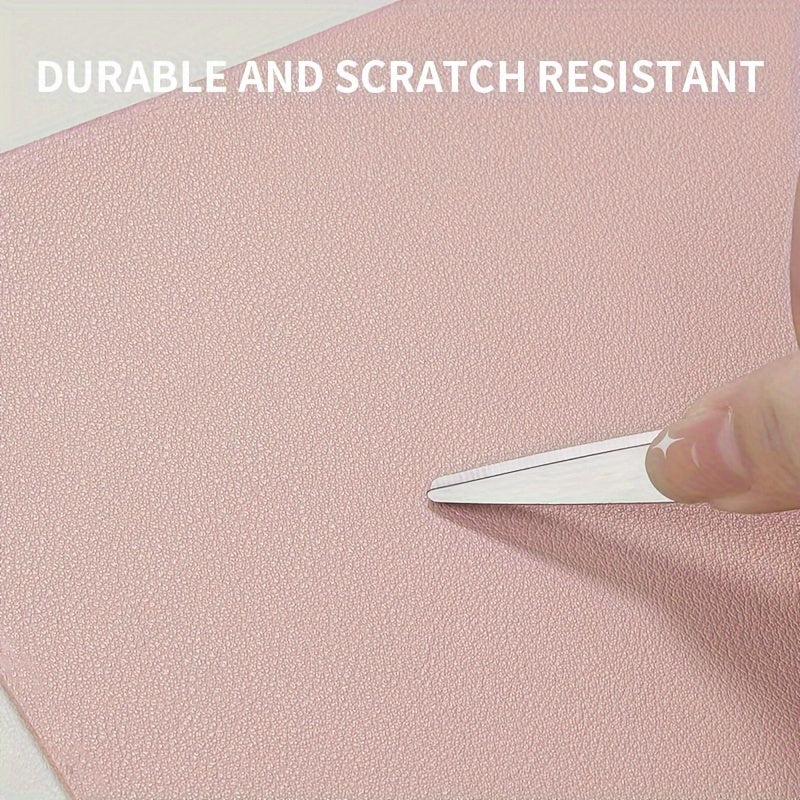 1 Ta'sir qilmaydigan PVC sun'iy charm ish stoli mato, suv o'tkazmaydigan va dog'ga chidamli, tozalash oson, ofis yoki o'qish stoli uchun bir nechta ranglarda mavjud.