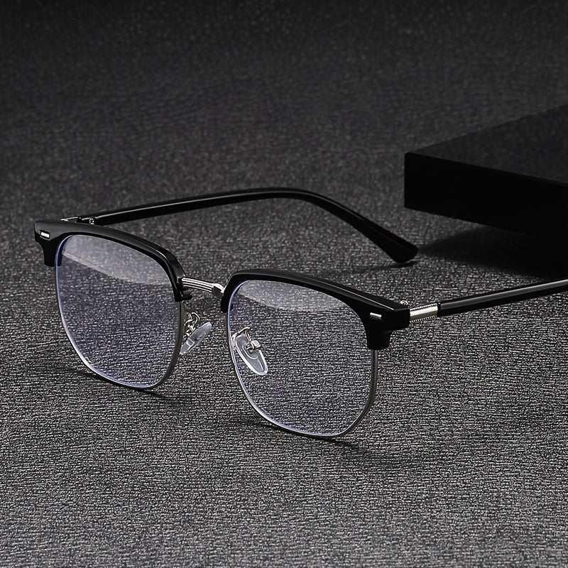 Men's Semi-Frame Sunglasses with Light-Induced Color-Changing Lenses Retro Style for Casual Wear