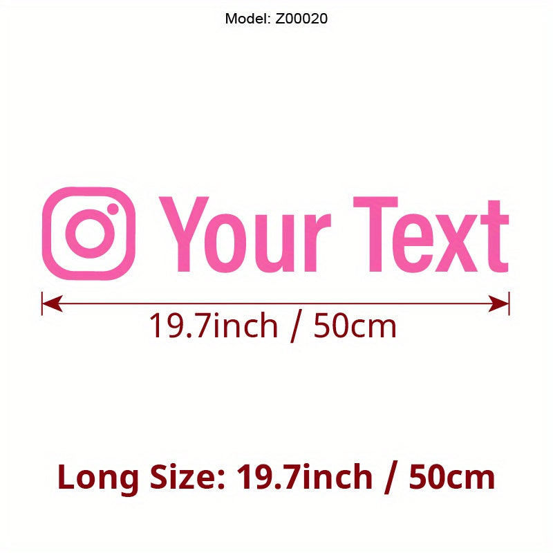 Instagram nomi uchun moslashtiriladigan vinil avtomobil oynasi stikerlari, o'z-o'zidan yopishadigan