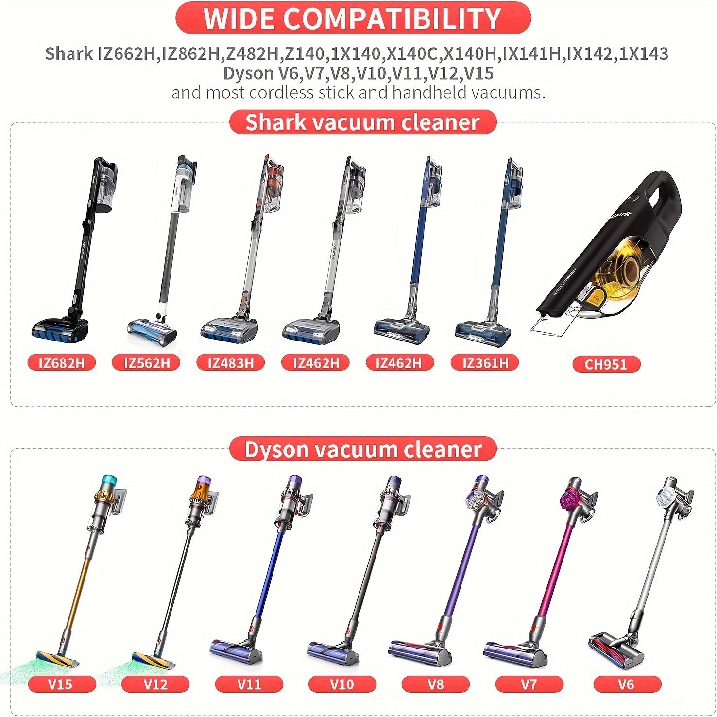 Dyson Cyclone Animal V10 V11 V12 V15 changyutgichlari va Shark IX141 IZ562H IZ682H IZ462H simsiz tayoqli uy hayvonlari changyutgichi uchun Bracket Docking Station
