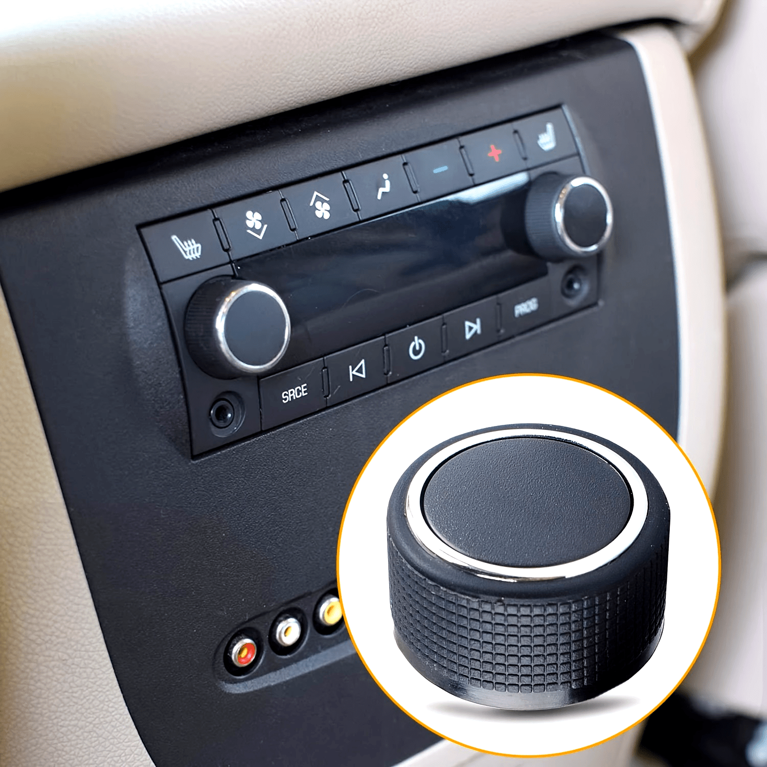 Rear Control Knob Replacement for SUV Volume Adjustment Silver 1 Pack