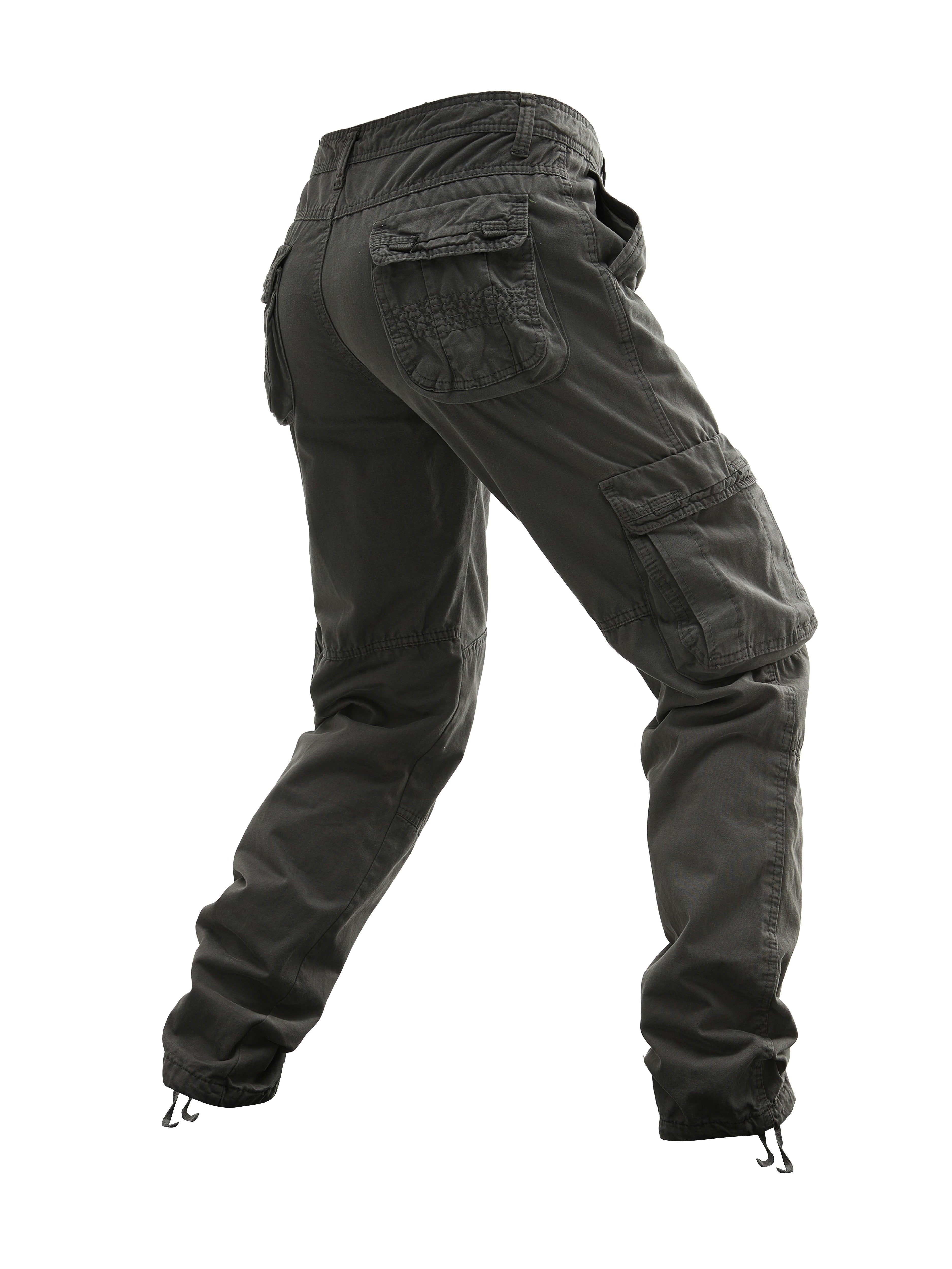 Men's Cotton Cargo Pants with Multiple Pockets Streetwear Style for Spring Autumn