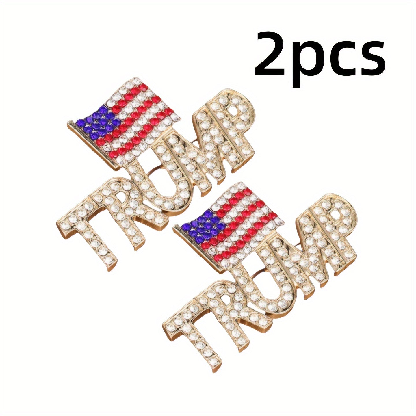 Unisex Rhinestone American Flag Brooch Pin Irregular Shape Fashion Accessory