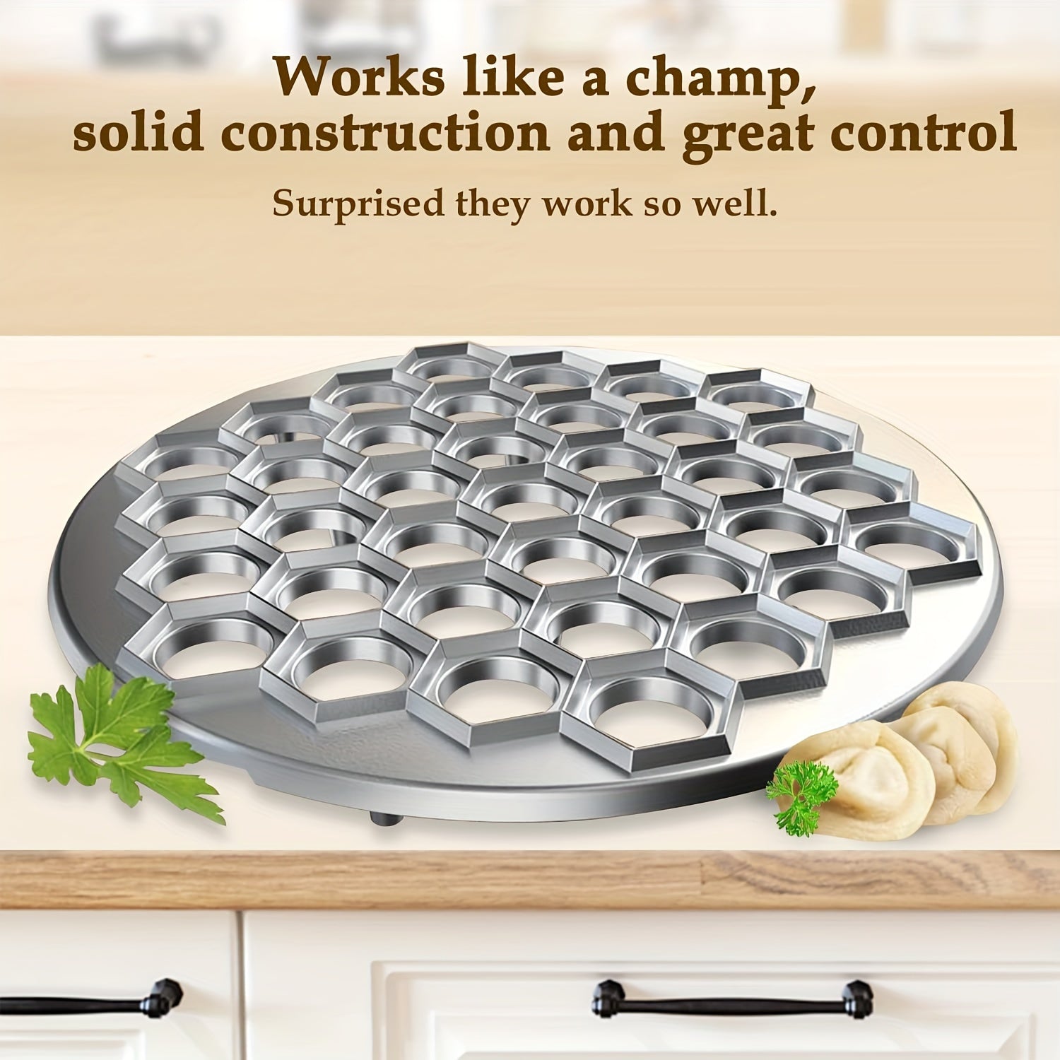 Aluminum Dumpling Maker with 37 Holes for Meat and Pastries Kitchen Tool