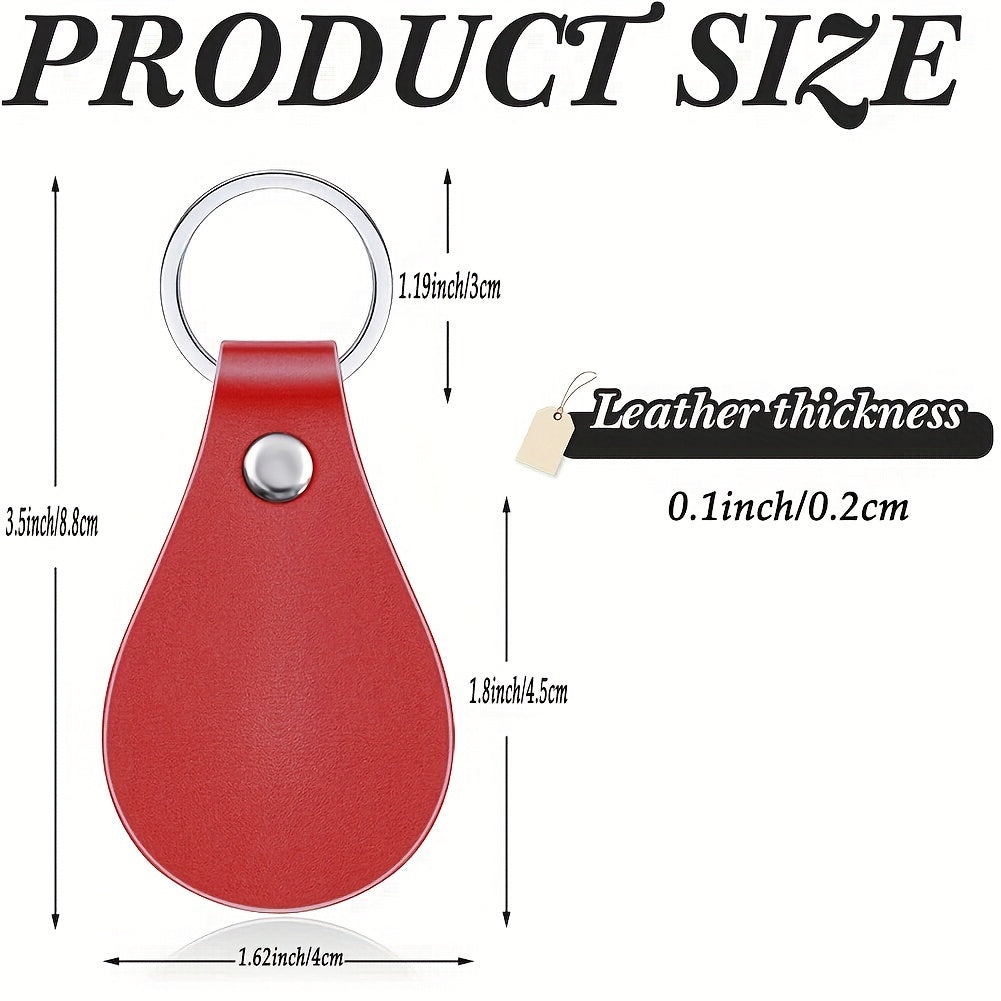 Set of 40 Leather Key Fob Kits for DIY Crafts Includes PU Leather Blanks Rivets and Key Rings