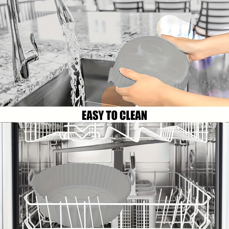 2 Pieces Silicone Air Fryer Liners Reusable Non-Stick Kitchen Accessories