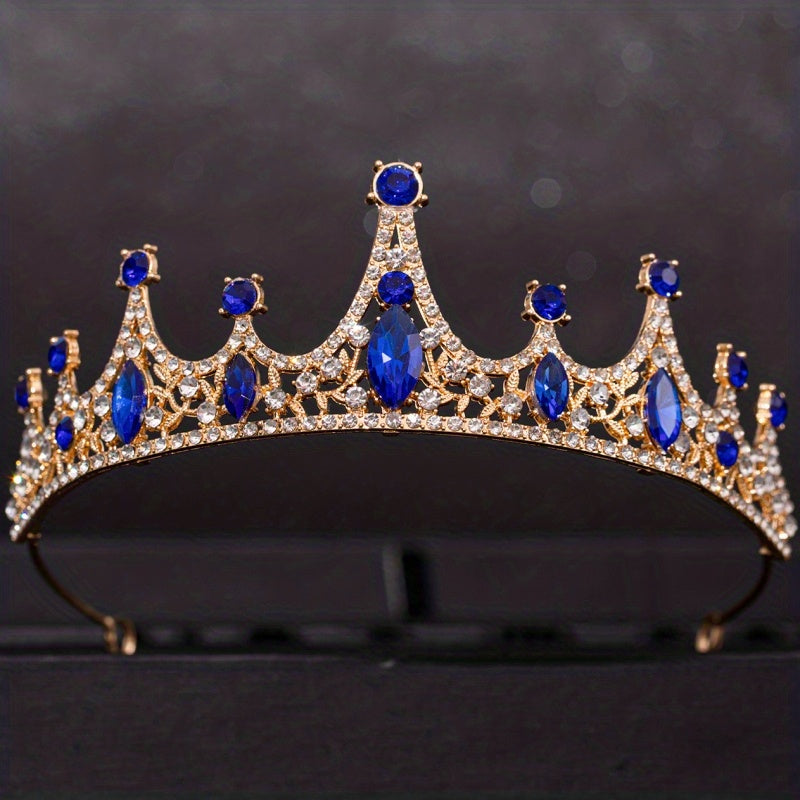 Girls Princess Tiara Headband with Flowers and Rhinestones for Halloween, Birthday, Cosplay