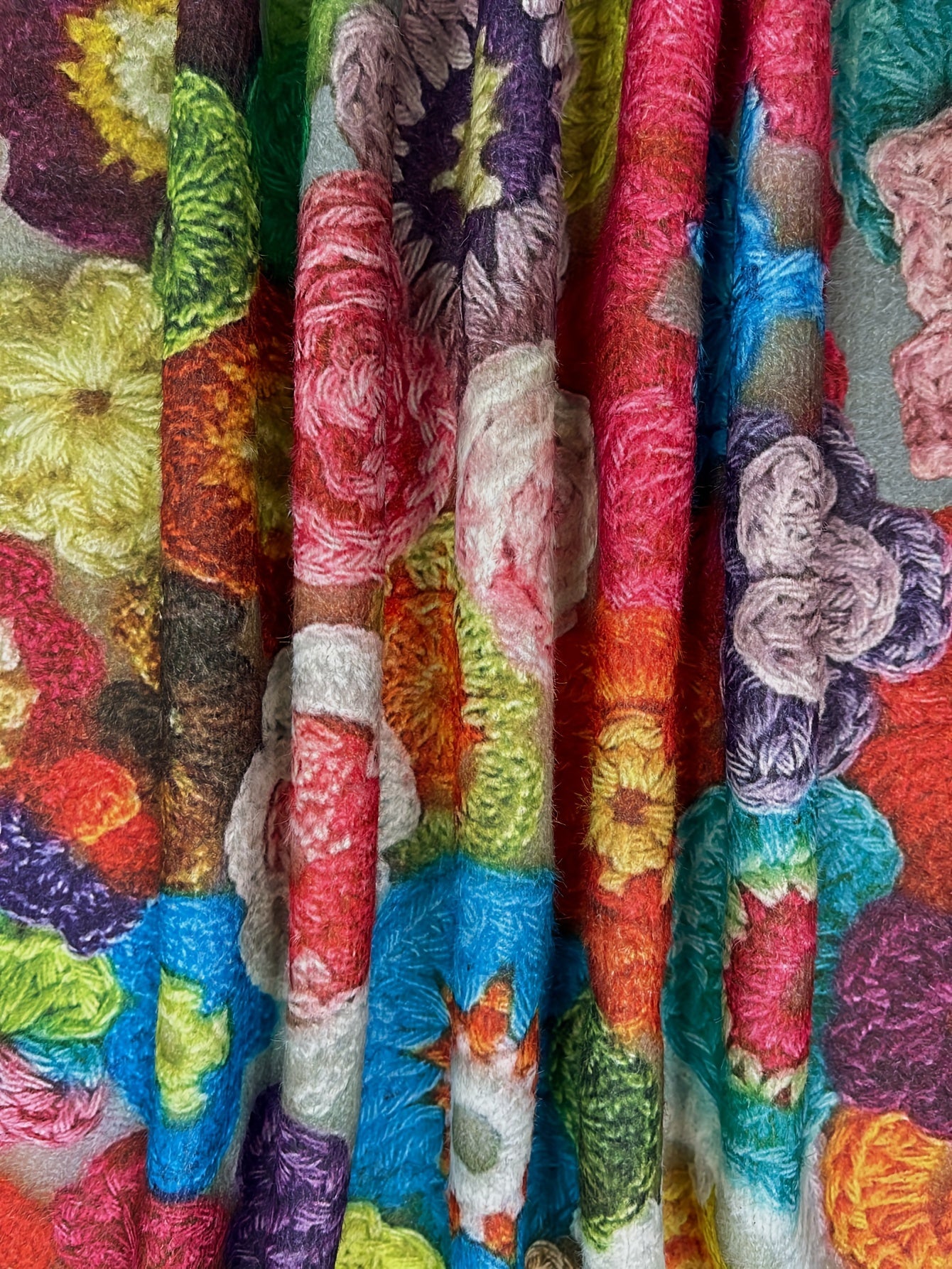 Women's Plus Size Knit Sweater Long Sleeve Crew Neck Floral Print Warm Top