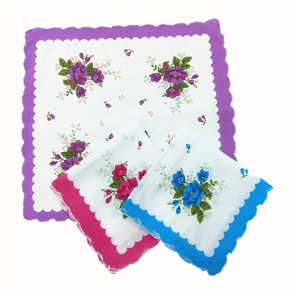 Assorted Cotton Handkerchiefs for Men and Women 27.94 cm Pack of 6 10 or 15