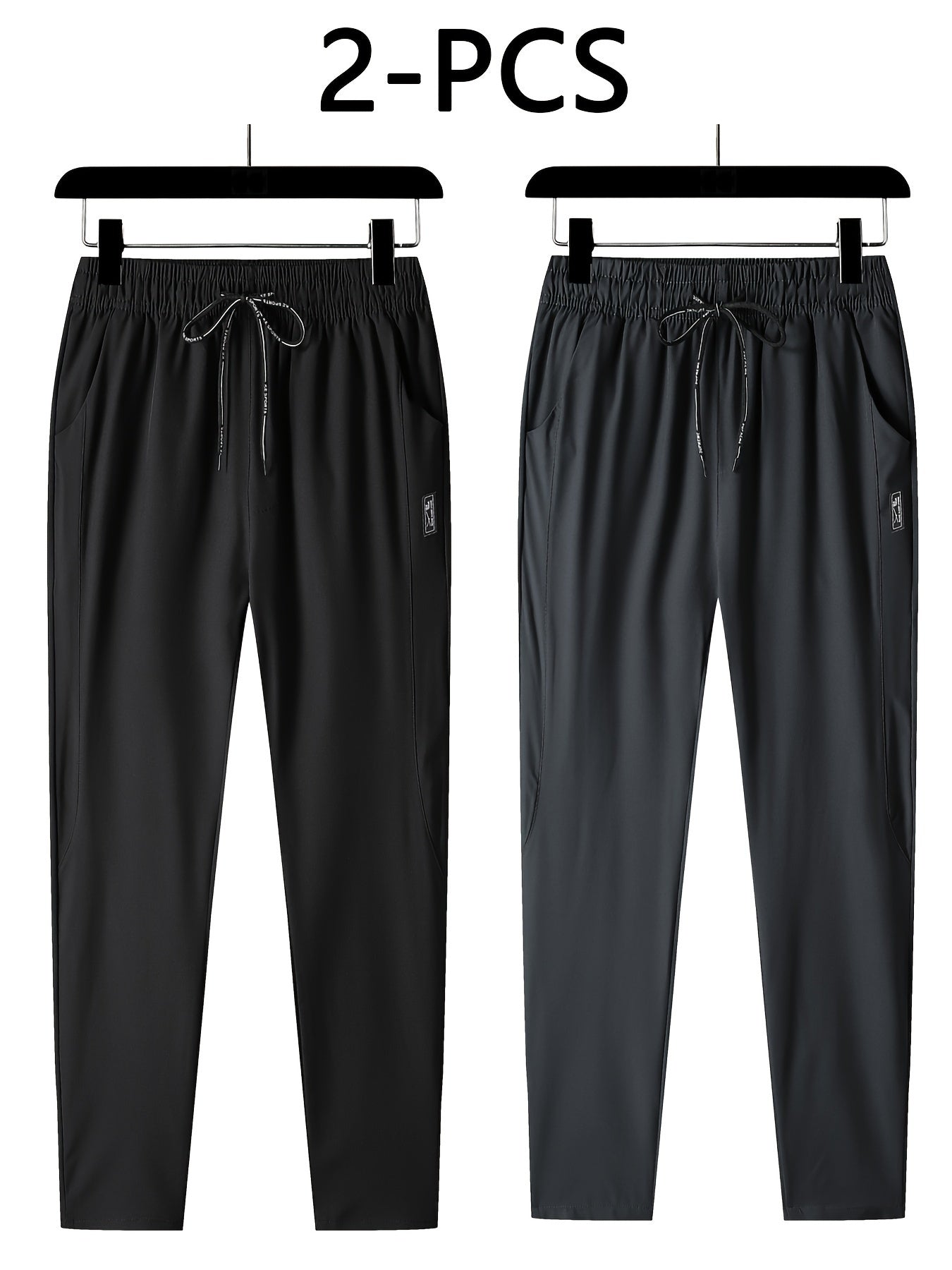 Men's Quick-Dry Athletic Pants with Stretch Fabric and Pockets