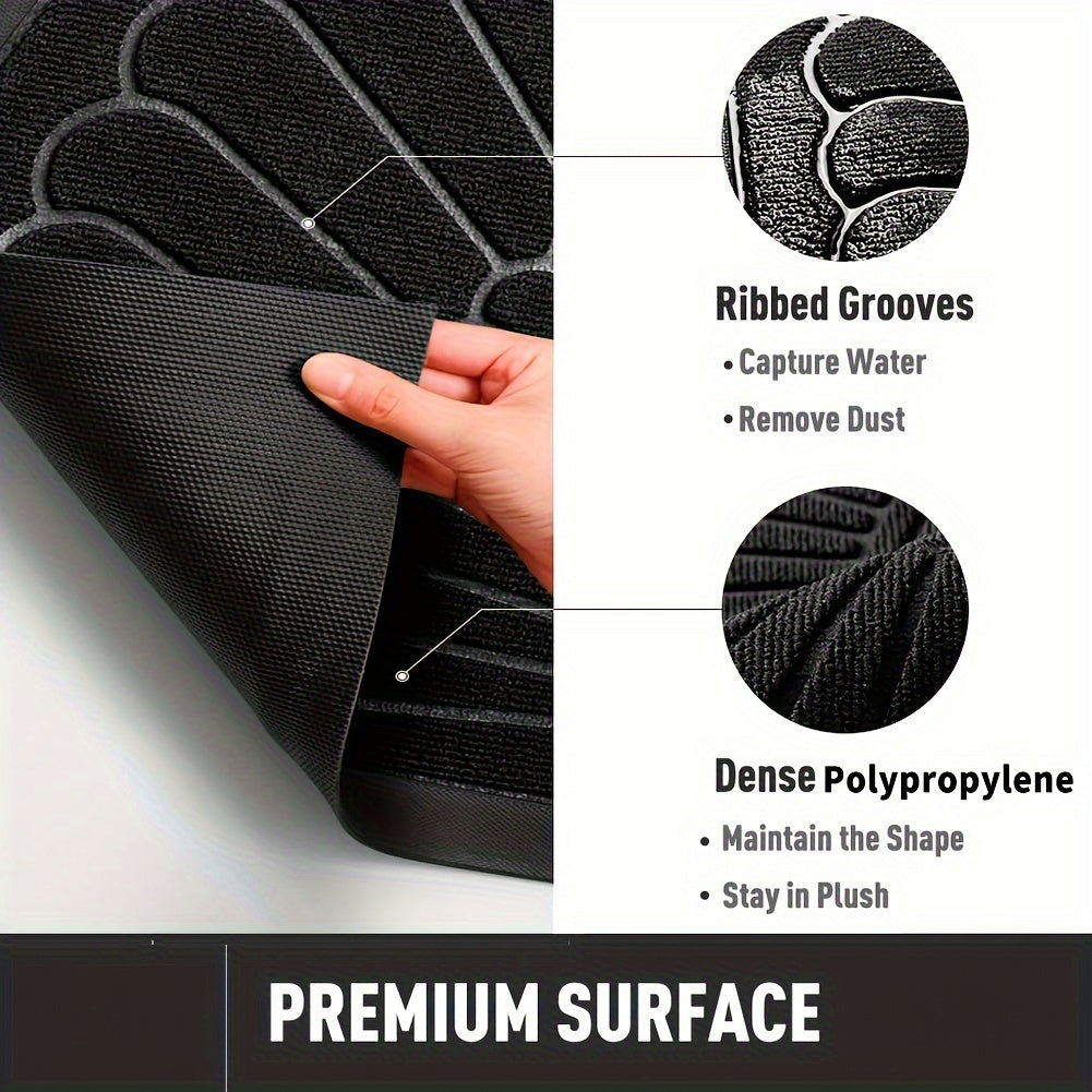 Коврик для входной двери для использования внутри и снаружи помещений - прочный полукруглый резиновый нескользящий коврик для входной двери, прихожей и входа, идеально подходит для улавливания грязи от грязных лап и обуви