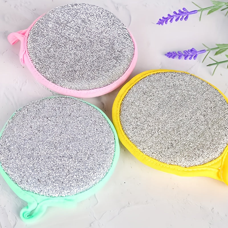 Natural Sponge Scrubbers 5-Pack Dual-Sided Non-Scratch Cleaning Pads for Kitchen Bathroom Outdoor