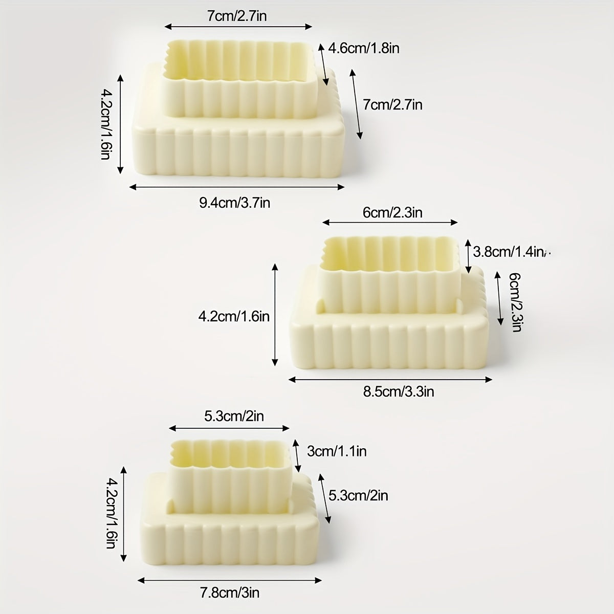 Set of 3 Versatile Cookie Cutters and Candy Molds for Baking and Decorating