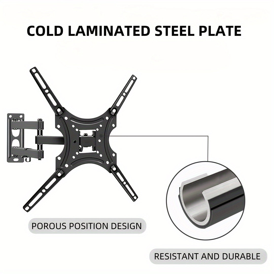 Uy va ofis uchun sozlanadigan burilish va burilish televizor devor uchun bracket qora